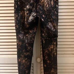 Metallic Splatter Print Pants